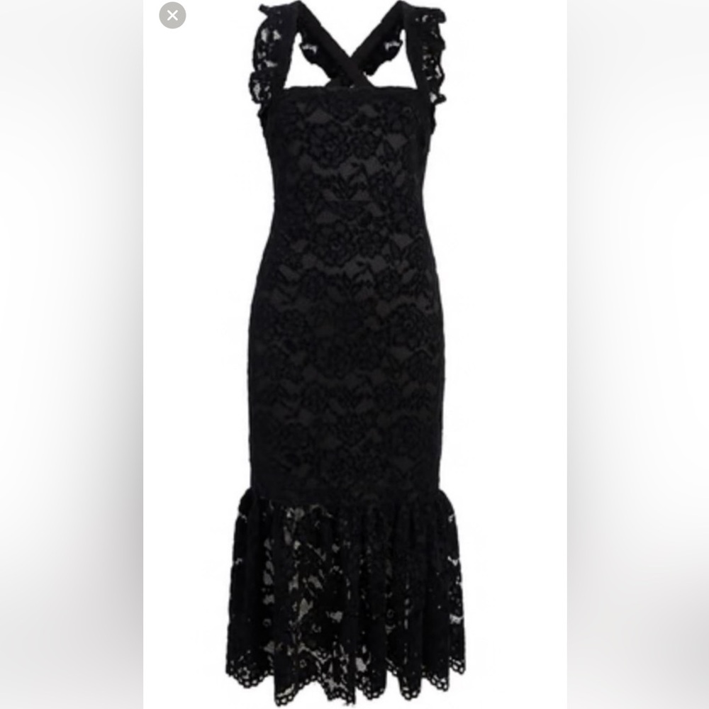 Likely Black Lace Midi Dress size 4